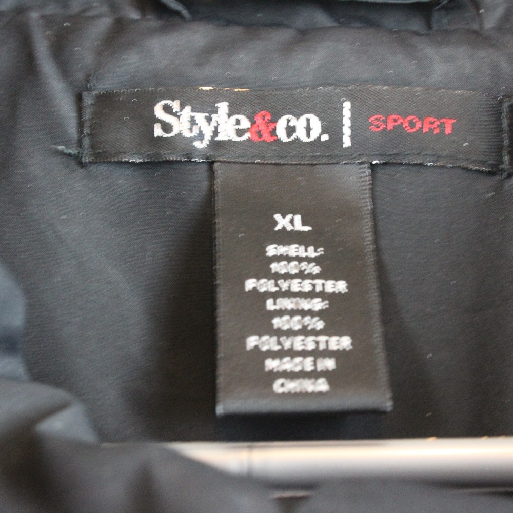 Women's Black Lightweight Jacket, Style & Co, XL - Picture 4 of 6